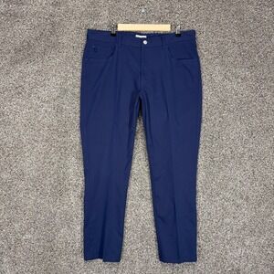 Peter Millar EB66 Pants Mens 36/32 (Fits 36/29) Blue Performance Golf 5-Pocket